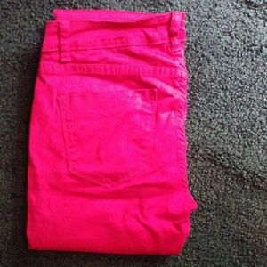 Reddish pink jeans